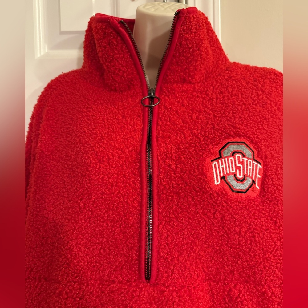 Colosseum Red Sherpa Quarter-Zip Jacket